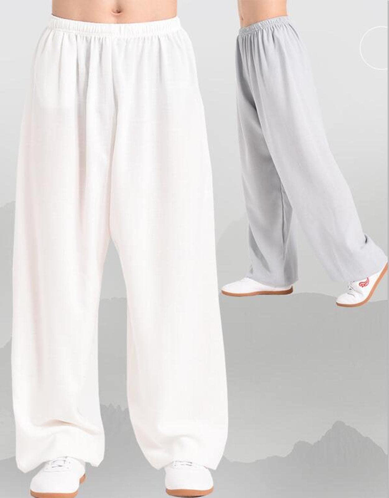 Pantalones De Tai Chi Unisex, Pantalones De Entrenamiento De Yoga Marcial Kung Fu De Lino y Algodón Transpirable Suave