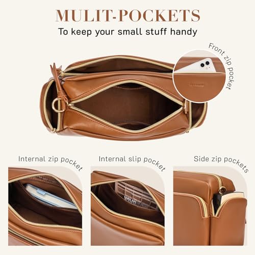 Image of Missnine Small Crossbody Purse Women Quilted Crossbody Bags Soft Leather Shoulder Handbags with Adjustable Strap