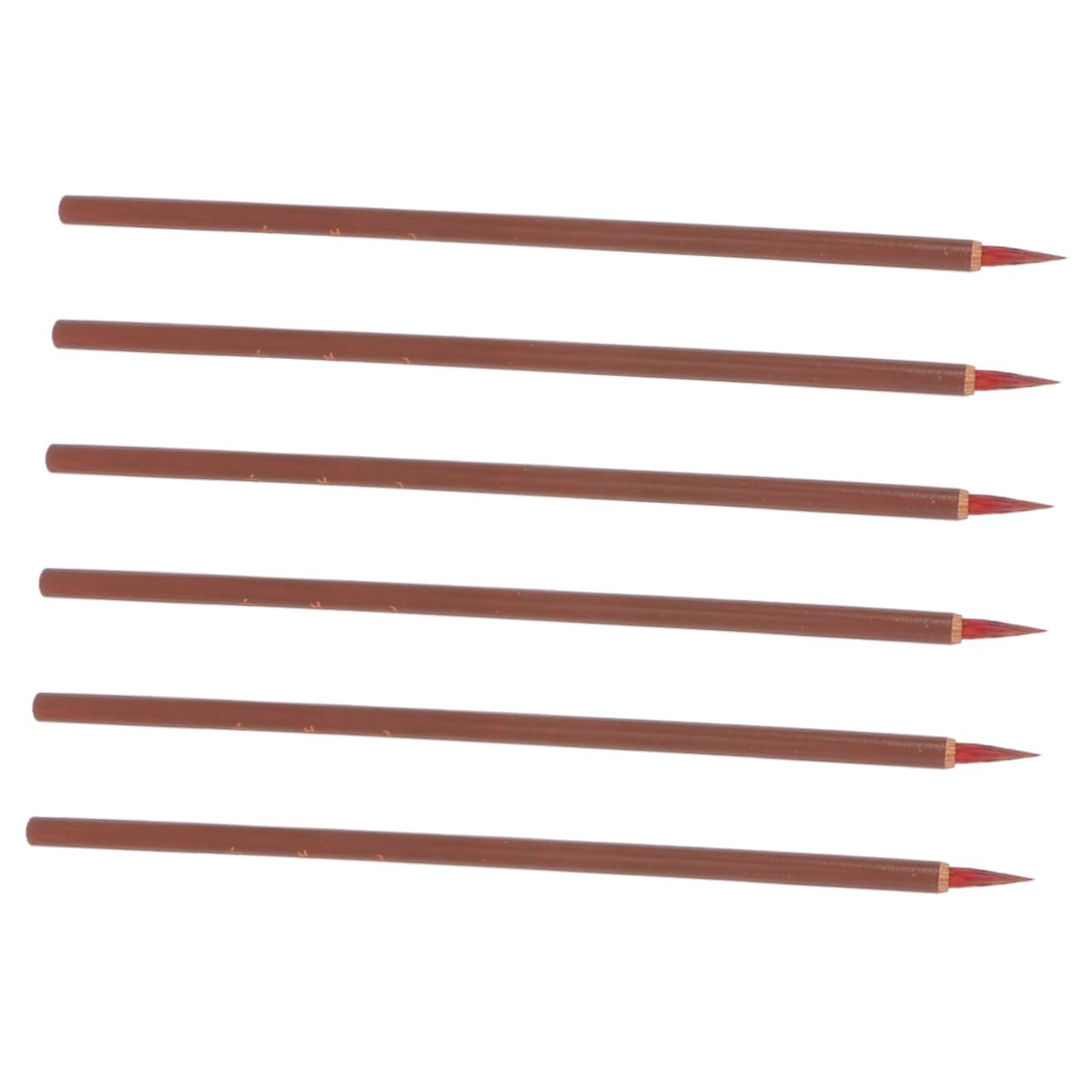 DIYEAH Traditional Chinese Brush Calligraphy 6pcs Mini Red Writing Brush Set Smooth Writing