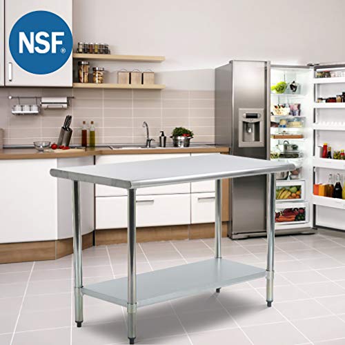 Kitchen Work Table Scratch Resistent and Antirust Metal Stainless Steel Work Table