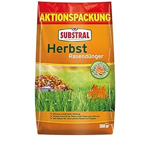 Substral Herbst Rasendünger, kaliumreicher Spezial-Rasendünger mit lang anhaltender Wirkung für 500 m², 12,5 kg Sack