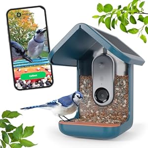 BIRD BUDDY® Original Smart Bird Feeder with Camera – Solar Powered Charging, AI Bird Species Identification, 5MP Photos, 1080p HD Video Live Stream Camera, 2.8in Focus