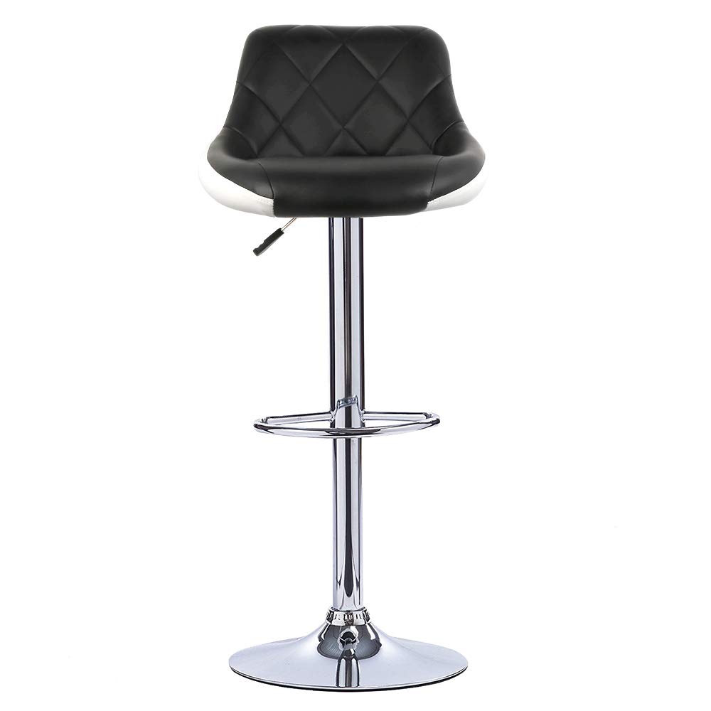 Set Di 4 Sgabelli Da Bar Girevoli In Similpelle - Altezza Regolabile 61-82cm, Con Poggiapiedi, Colore Antracite - Foto 5