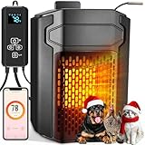 PETNF Dog House Heater with Thermostat & WiFi App Control 2026, 45–113°F, 24H Timer, 500W Fast Heating Outdoor Pet House Warmer, Safe Anti-Chew Cord, Waterproof for Dogs, Cats & Chicken Coops