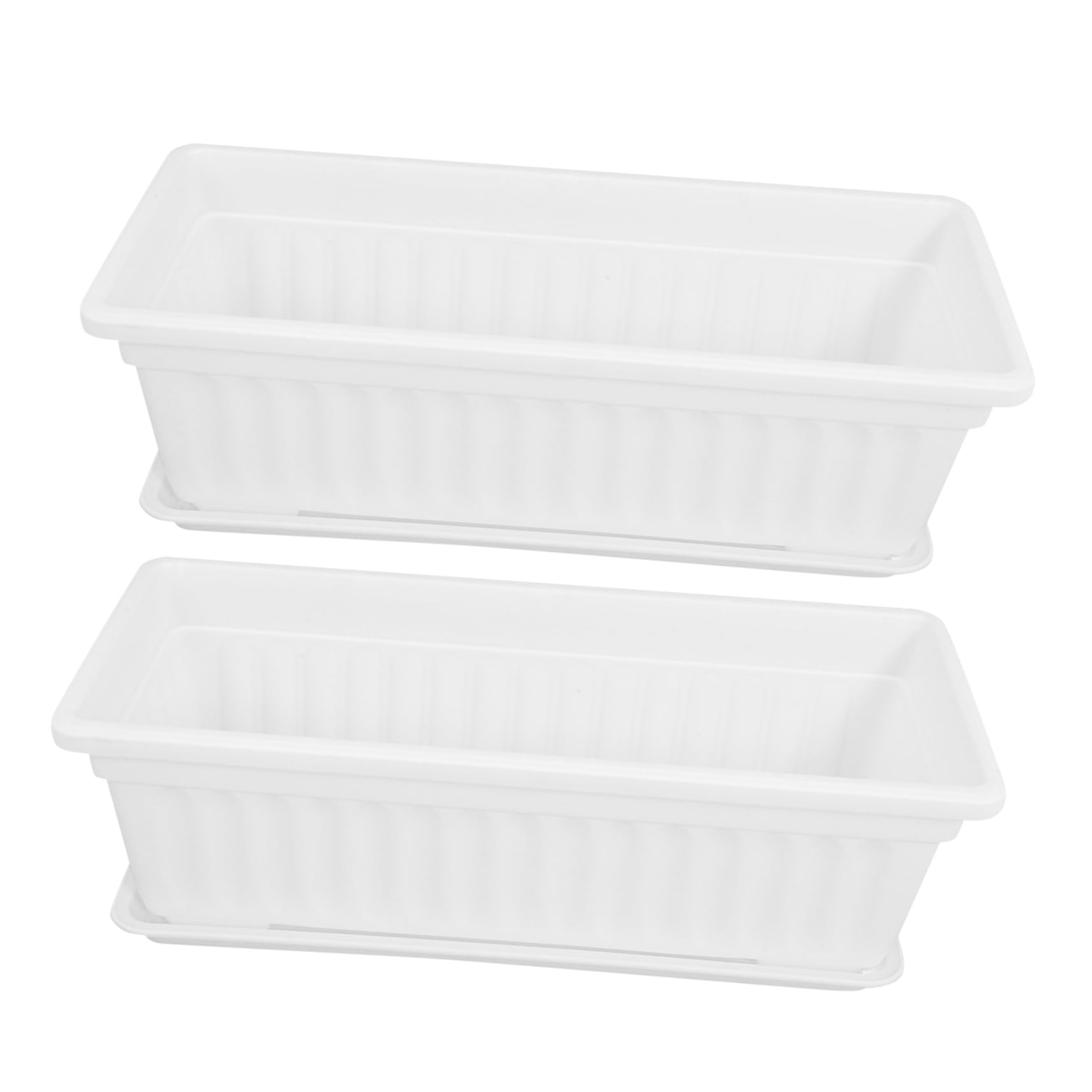 Pots de fleurs rectangulaires suspendus en plastique blanc DOITOOL lot de 2