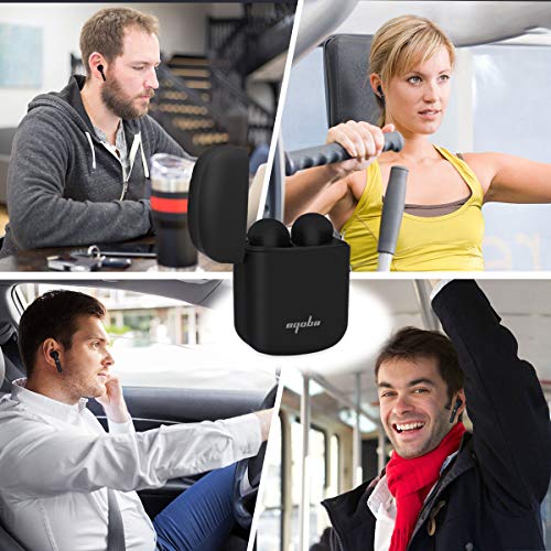 Fones De Ouvido Sem Fio Bluetooth com Estojo de Carregamento e Microfone Embutido , Bluetooth 5.0, F