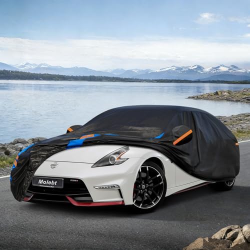 Image of Custom Fit Car Cover for Nissan 350Z /370Z (2009-2026), Upgraded Waterproof All Weather Outdoor Auto Cover with Driver Door Zipper & Mirror Pockets, UV /Snow /Dust Protection