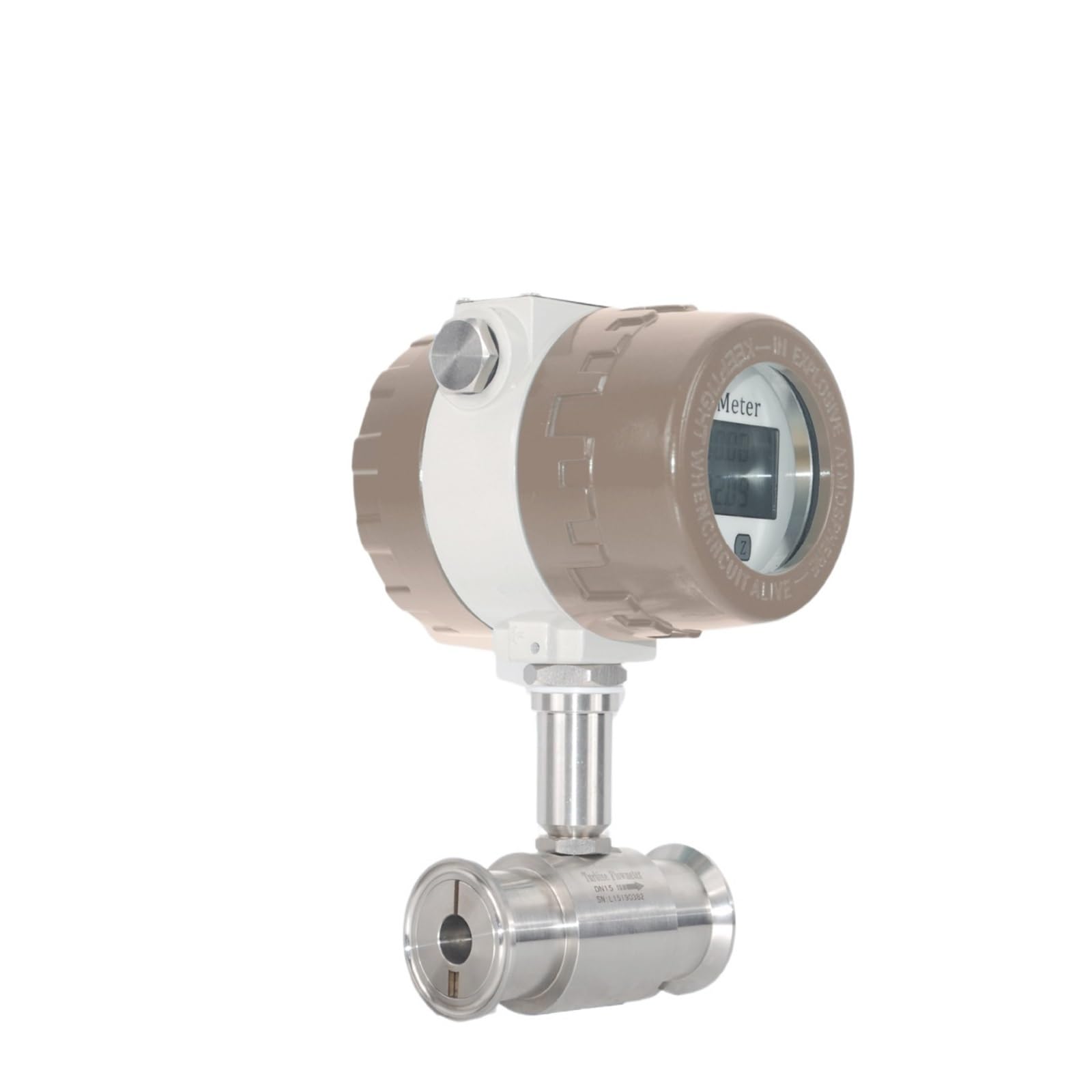 LEOTNNDQ Sanitary Digital Turbine Flow Meter Clamp Type Stainless Steel Sensor 4-20mA Output(DN32-50.5-4-20ma)
