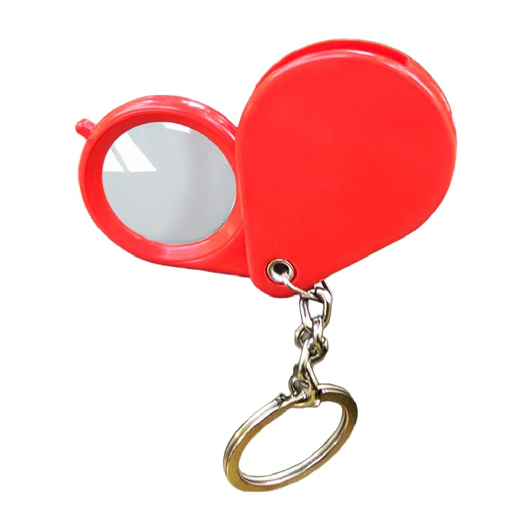 Pullox Magnifying 8X Mini Pocket Key Ring Magnifying Glasses Lens Folding Portable Magnifier Keychain Easy ToCarry Colour as Available Lens Size 1 inch