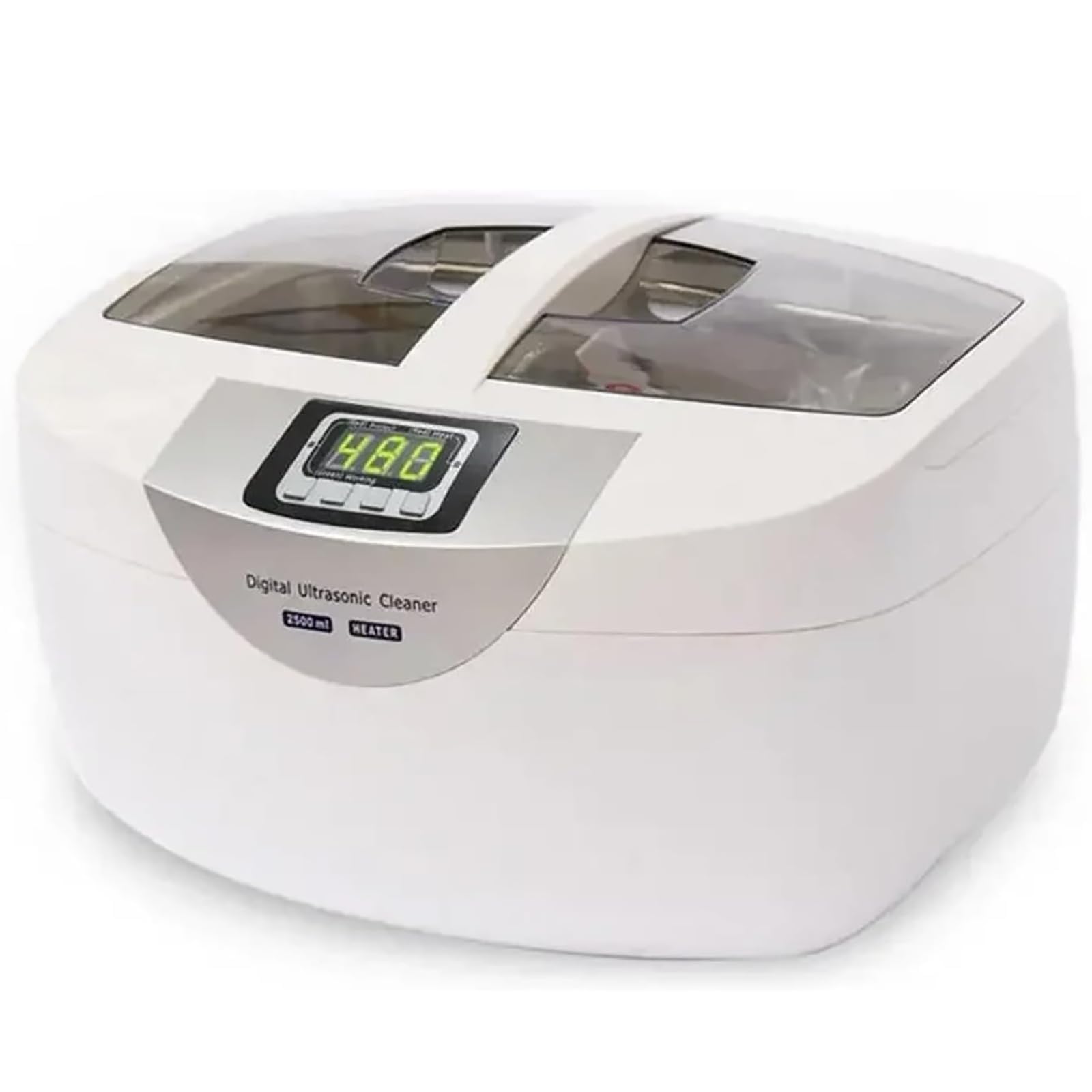 Limpiador digital ultrasónico de 2,5 l, limpiador ultrasónico para retenedores de 40 kHz, sistema de temporización digital de 5 archivos, para clínicas, ópticas, joyerías y tiendas de electrónica.