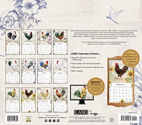 Langproudrooster2023wallcalendar  Urban Country Home Decor Lang proud rooster 2023 wall calendar  urban country home decor