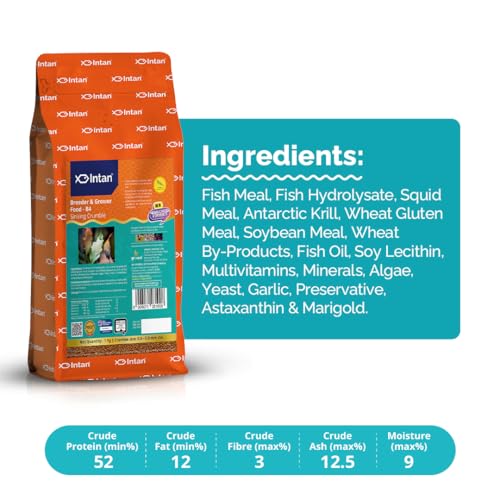 Image of Intan Breeder & Grower Food - B4 (0.6-0.8mm Slow Sinking Crumble) | 1Kg - Highly Nutritious Ornamental Fish Food for A Range of Feed from Fry to Grow Out Stage for Viviparous & Oviparous Fish