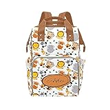 SunFancy Personalized Baby Safari Animal Lion Tiger Zebra Diaper Backpack with Name Text Large Capacity Custom Multi-Function Bag Unisex Travel Backpack for Mom Dad Boy Girl