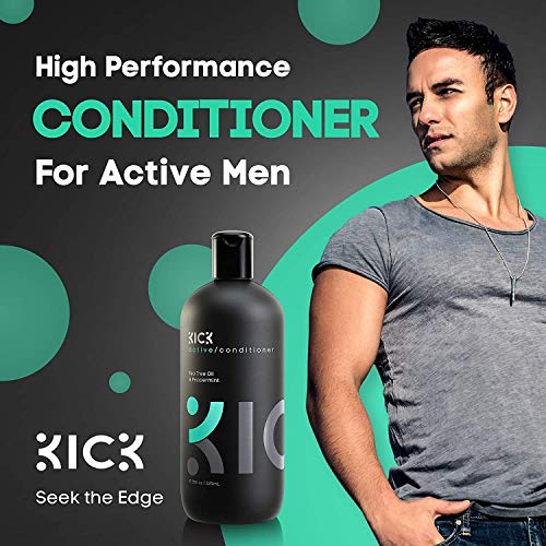 Kick Mens Conditioner (Tea Tree And Peppermint) For Dandruff And Hair Loss - Proven High Performance Pro-Nourishing Mens Natural Anti Dandruff Treatment (17 Ounces) #TOP1