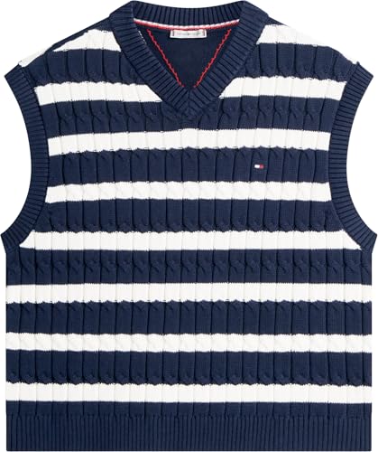 Chaleco Tommy Hilfiger mujer de punto cuello en V suéter sin mangas 5