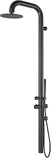 HEATGENE Outdoor Shower with Body Jets and Handheld, Wall-Mounted Shower Head for Outside/Poolside/Patio Drench Shower - Matte Black