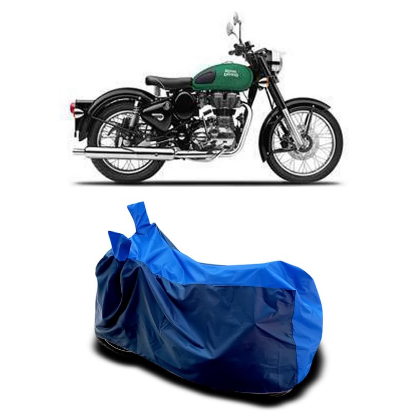 Image of DUFFEL-Two Wheeler Bike Body Cover Compatible for Royal Enfie Meteor Bs6 Heat Protectio /UV-Rays /Birds Dropping /DustProof /Waterproof All Variants [Nevay Blue]