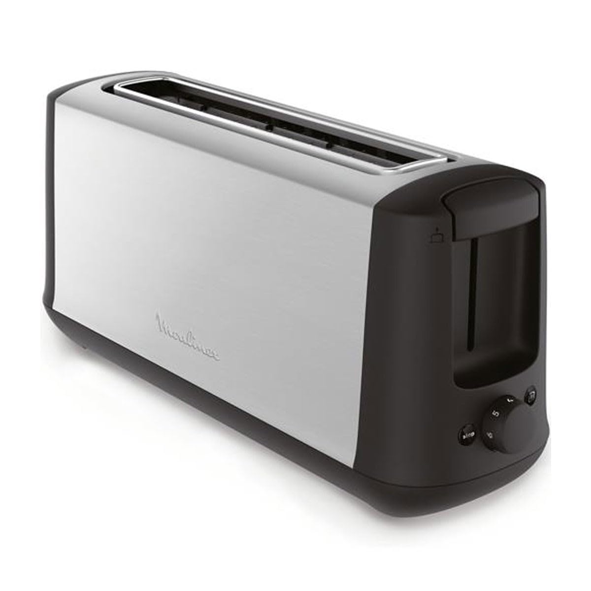 Moulinex LS340811 1kaw. 1000W Czarny, Stal nierdzewna - Toster (1 kaw, Czarny, Stal nierdzewna, Stal nierdzewna, obrotowy, 1000 W)