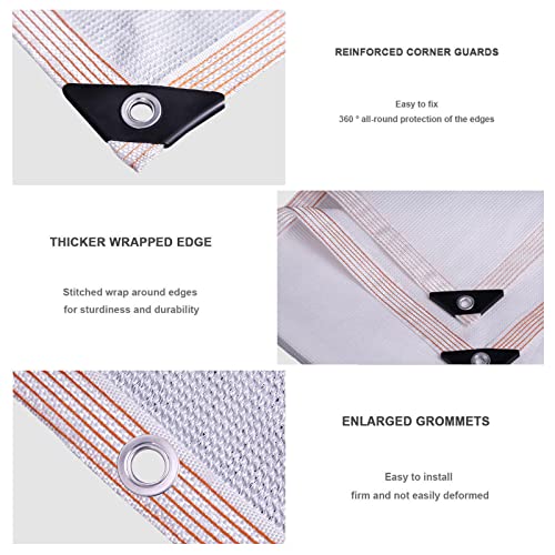 90% siatka cieniująca, letnia tkanina cieniująca, osłona przeciwsłoneczna Heat Shield, zewnętrzny żagiel cieniujący, markiza przeciwsłoneczna pergola,White-4x12m(13 * 39.4ft)