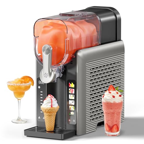 Initio Slushie Machine for Home No Ice Needed Frozen Drink Maker with Auto-Clean LED Display Perfect for Margaritas Frappés Milkshakes and More Family Gatherings & Home Bar Grey 1 Pack+6 Modes