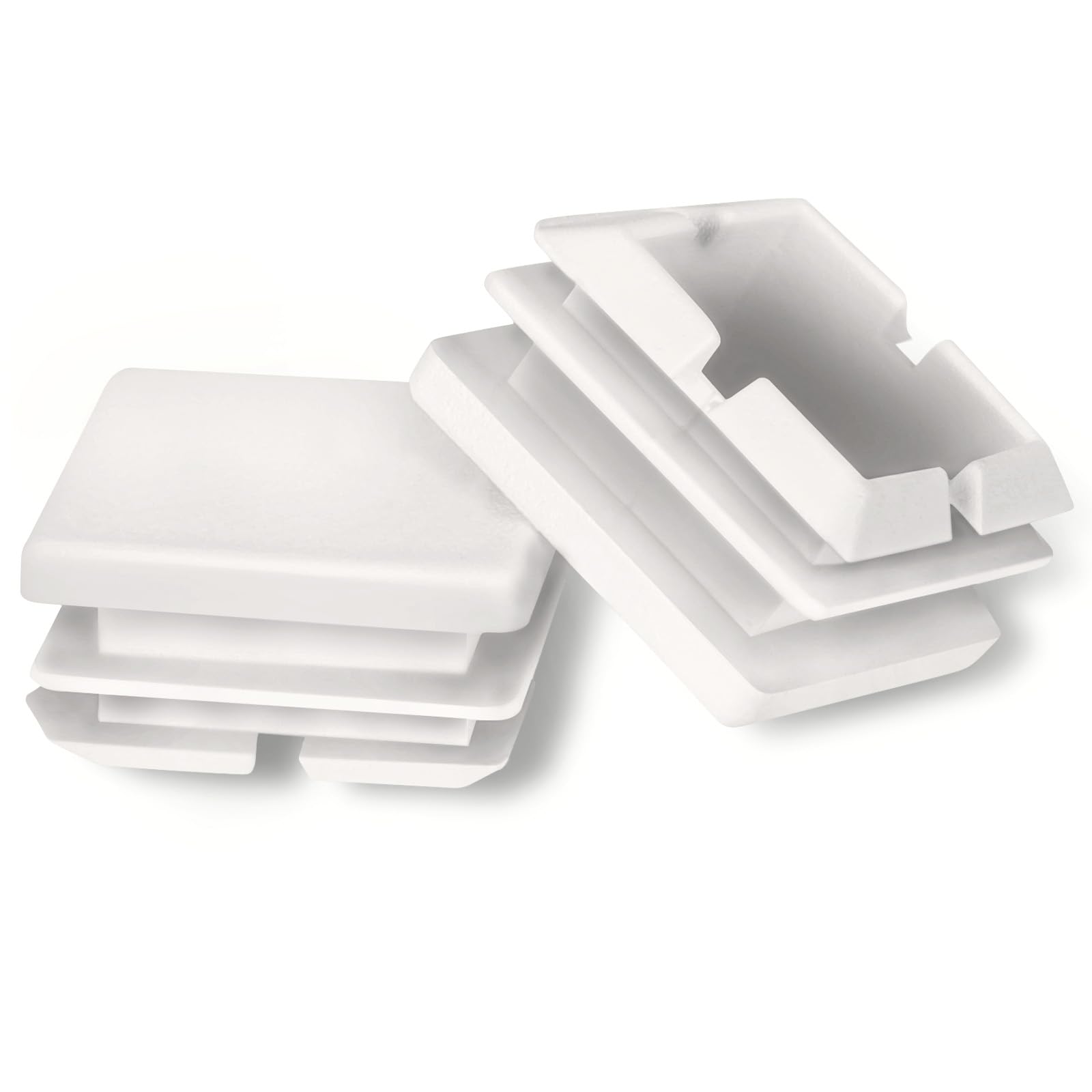 25mm (1 Inch) Square Plastic Plug, Square White Plastic End Cap, Hardware Plugs, Pipe Tubing End Cap for Chair Table Stool Leg, 10 PCS