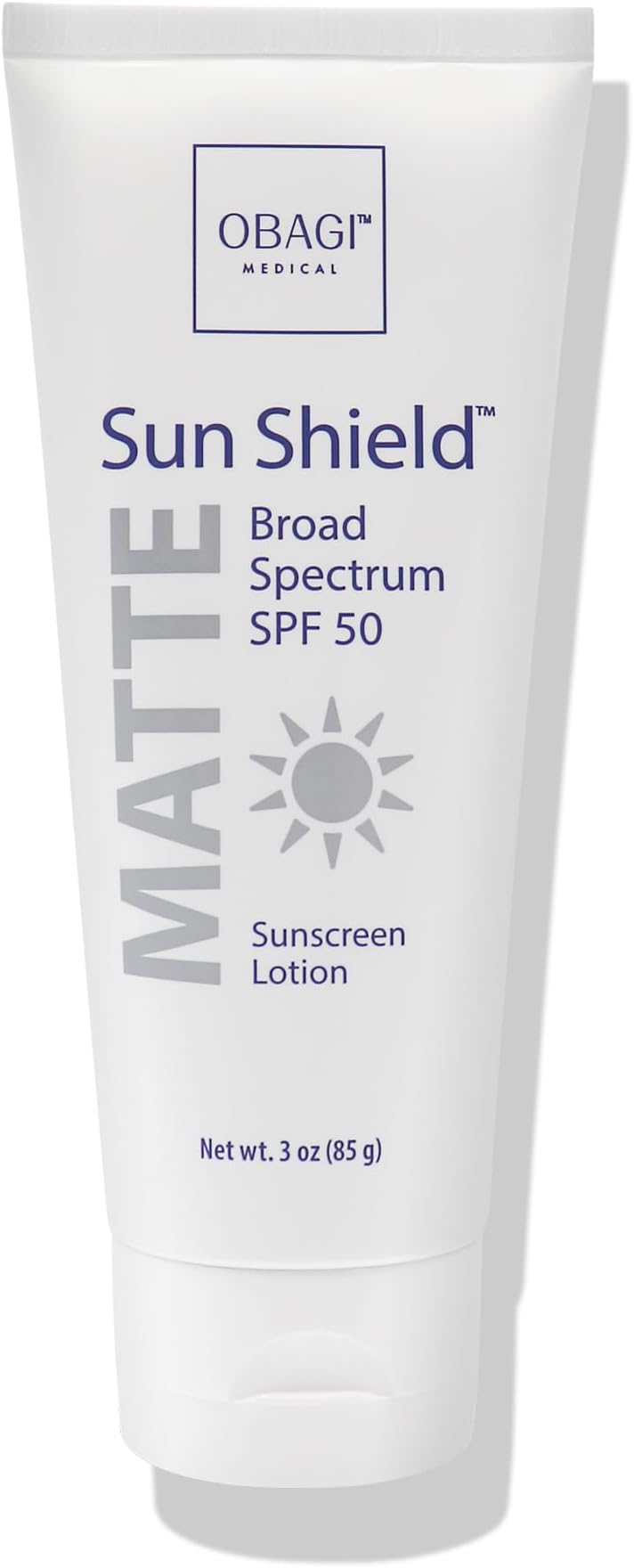 Sunscreen Sun Shield Matte Broad Spectrum SPF 50 Sunscreen, combines UVB absorption and UVA protection in an elegant, 3 oz