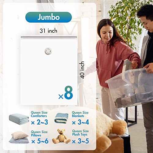 Taili Vacuum Storage Bags, 8 Pack Jumbo Space Saver Bags 31×40 Inch, Storage Bags Vacuum Sealed For Clothes, Beddings, Comforters, Compression Storage Bags #TOP2