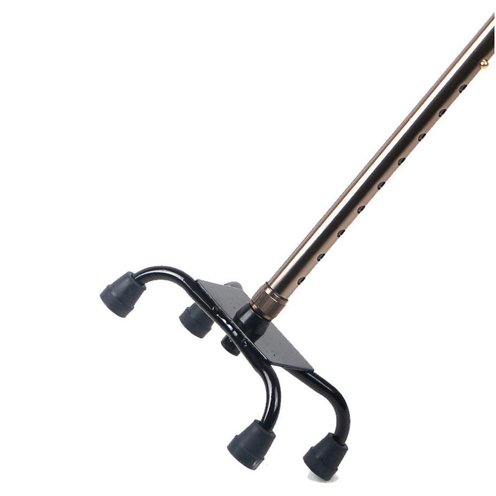 Bastón cuádruple, bastón de Cuatro Patas para Ancianos, bastón de Cuatro Esquinas para discapacitados, Andador Antideslizante de aleación de Aluminio telescópico, muletas Times