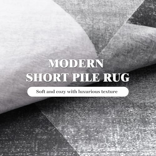 HOMFINE Gris Alfombra Salon Modernas 80x150 cm (Esponja Espesa) Grande Alfombras Lavable en Lavadora Pelo Corto Antideslizante Rug Carpet Tapete Sala para Habitacion Comedor Dormitorio Cocina - imagen 4