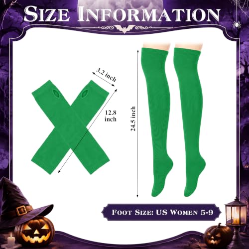Image of Geyoga Arm Warmers Leg Warmers Striped Thigh High Socks Fingerless Gloves Stockings Christmas Halloween