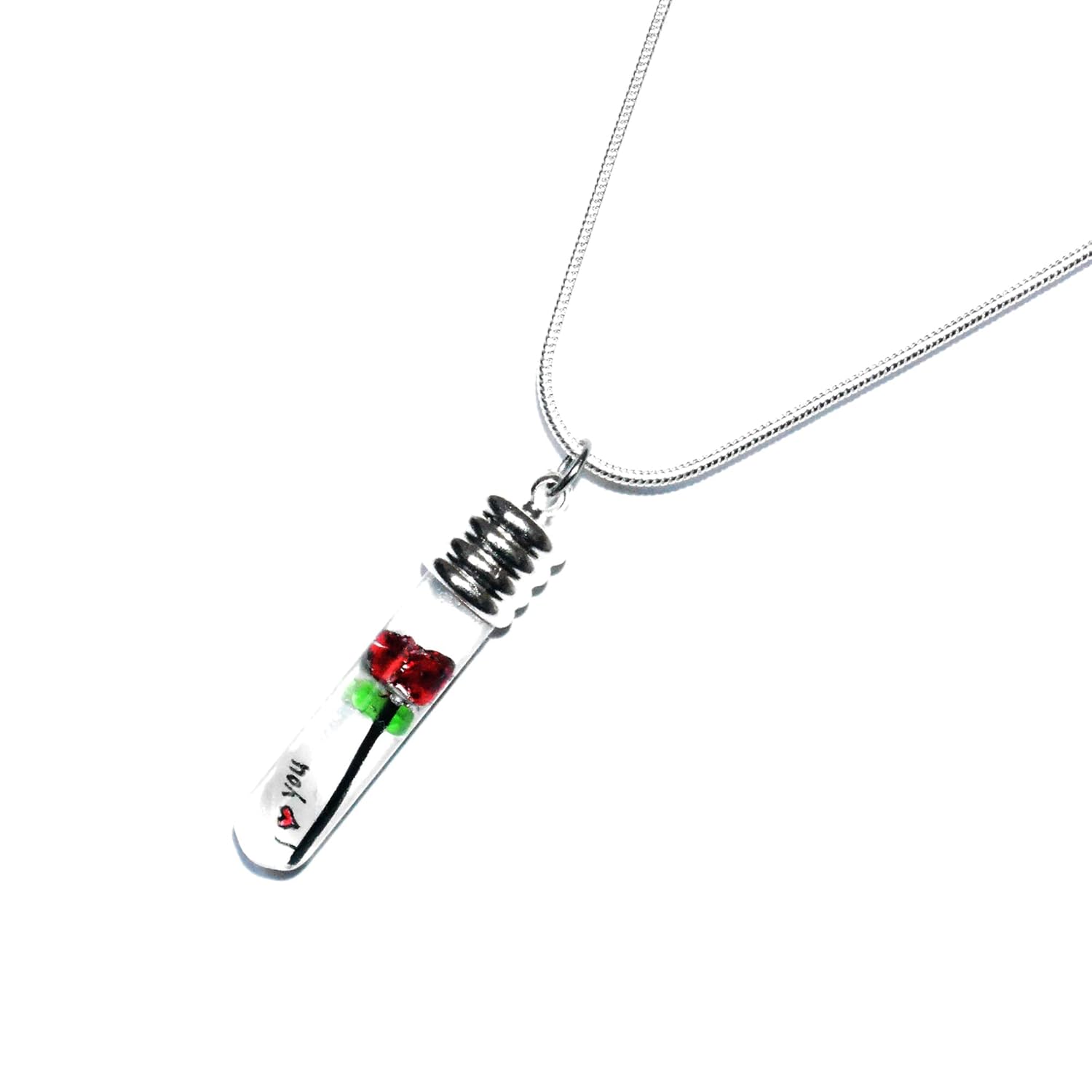 Personalized Grain of Rice Necklace with Miniature Jamaica Ubuy