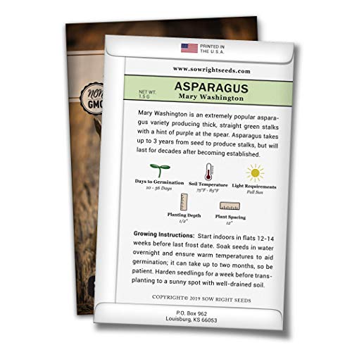 Sow Right Seeds - Mary Washington Asparagus Seed For Planting - Non-Gmo Heirloom Packet With Instructions To Plant An Outdoor Home Vegetable Garden - Great Gardening Gift (1) #TOP1