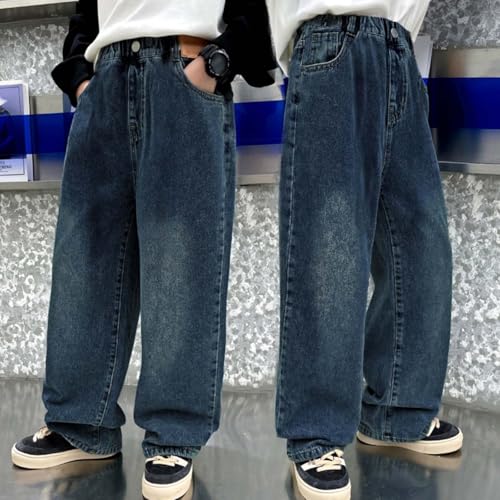 Baby Boys' Baggy Jeans Pants High Waisted Full Length Trousers Denim Casual Classic Pants with Pockets3