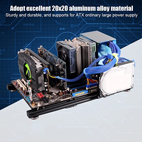Gabinete Open Air Frame Overclock Vertical para PC, Chasis de Aluminio compatible Mini ITX, MATX, ATX, Banco de pruebas para juegos y enfriamiento miniatura 6