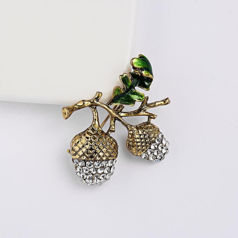 Acorn Fruit Brooches Painting Plant Metal Pins Hat Dress Suit Clothes Lapel Jewelry Gift Brooches for Women Girl Men Gold : Clothing, Shoes & Jewelry