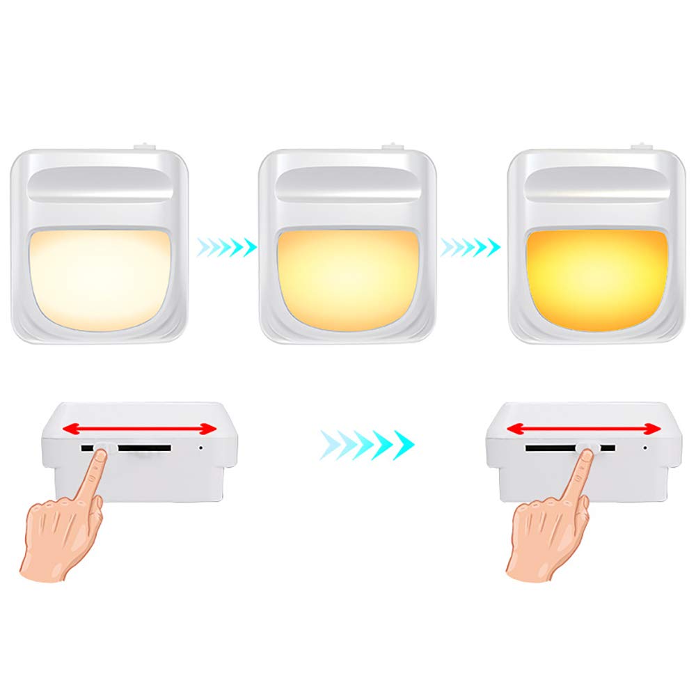 La luz del Sensor, Armario de Luz, Luz eléctrica del Enchufe de Pared Plug-In Noche, Sensor automático de luz, Suaves Calientes, Sitio del bebé Baño Cocina Pasillo, 2 Piezas