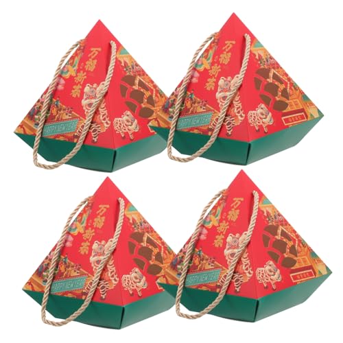 ARTSEWPLY 4 peças caixas de presente para doces de ano de caixas resistentes para bolachas chocolate e lanches, design para festas e decoração