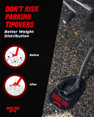 image for Badass Moto Motorcycle Kickstand Pad - Kick Stand Puck, Coaster Plate 