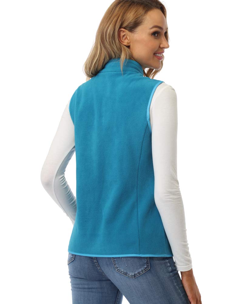 fuinloth Gilet in pile da donna,Termico Senza Maniche Elegante Collare Eretto con Zip e Tasca