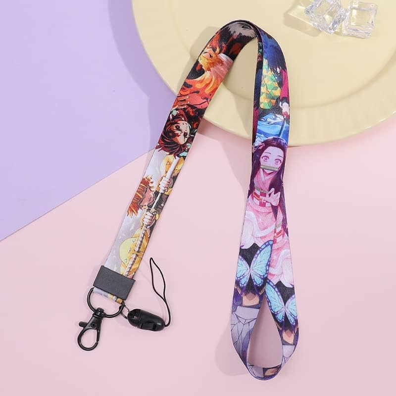 Miniatura 7 de Demon Anime Tanjiro & Nezuko - Cartera con cordón y llavero, tarjetero para tarjetas de identificación, bolsa con cordón, funda para el cuello,
