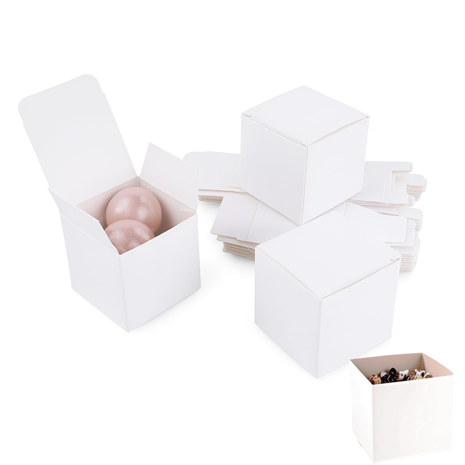 DOYIDE White Gift Boxes 5x5x5, 30 Pack Paper Gift Boxes With Lids For Gift, Bridesmaid Proposal Box, Cupcake Boxes, Gift Box For Wedding, Birthday, Groomsmen Proposal, Gifts, Packaging, Present