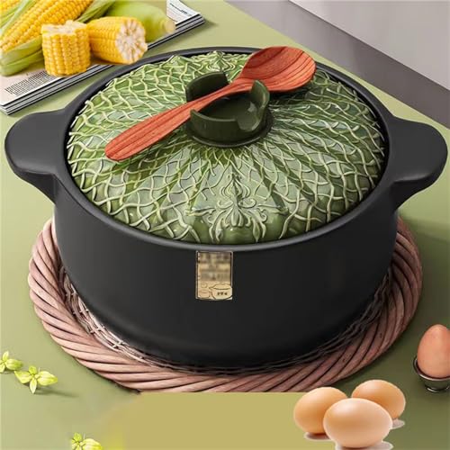 Premium Ceramic Cooking Pot with Lid - Versatile Clay Casserole for Rice, Stews, and More - Authentic Earthenware Cookware