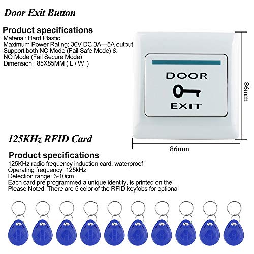 LIBO Voll Zugriffs Kontroll System Metall RFID Zugriffs Kontroll Tastatur 1000 Benutzer DC12V Elektroschloss NC Modus für türschloss sicherheits system mit 10 RFID-Schlüsselanhänger