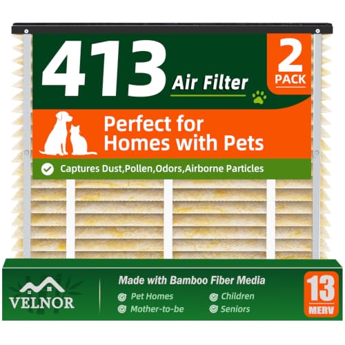 2 Pack 413 Air Filter Replacement Help Reduce Odor Humidity Resistance & Dust Capture Compatible with AprilAire Whole House Air Purifiers 16x25X4 Furnace Filter