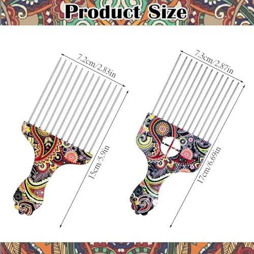 Molain 2 Pack Peines Afro de Acero Inoxidable miniatura 2