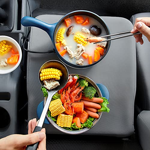 Padella Elettrica Per Auto 12V/24V Con Cottura A Vapore, Padella Elettrica Antiaderente Da 2 Litri 18 Cm, Mini Fornello Da Viaggio Elettrico Per Pasta, Tagliatelle, Verdure, Carne, Uova,12vg - 3