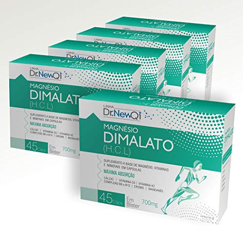 Magnésio dimalato HCL 45 cap. 700mg 5 caixas