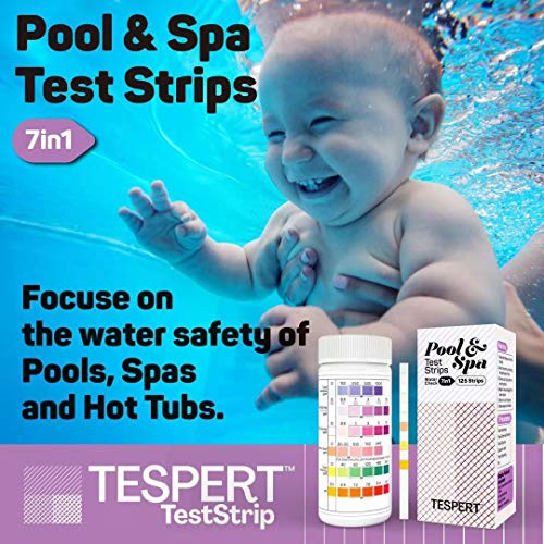 TESPERT Pool and Spa Test Strips Hot Tub Test Strips 7in1 125 Strips