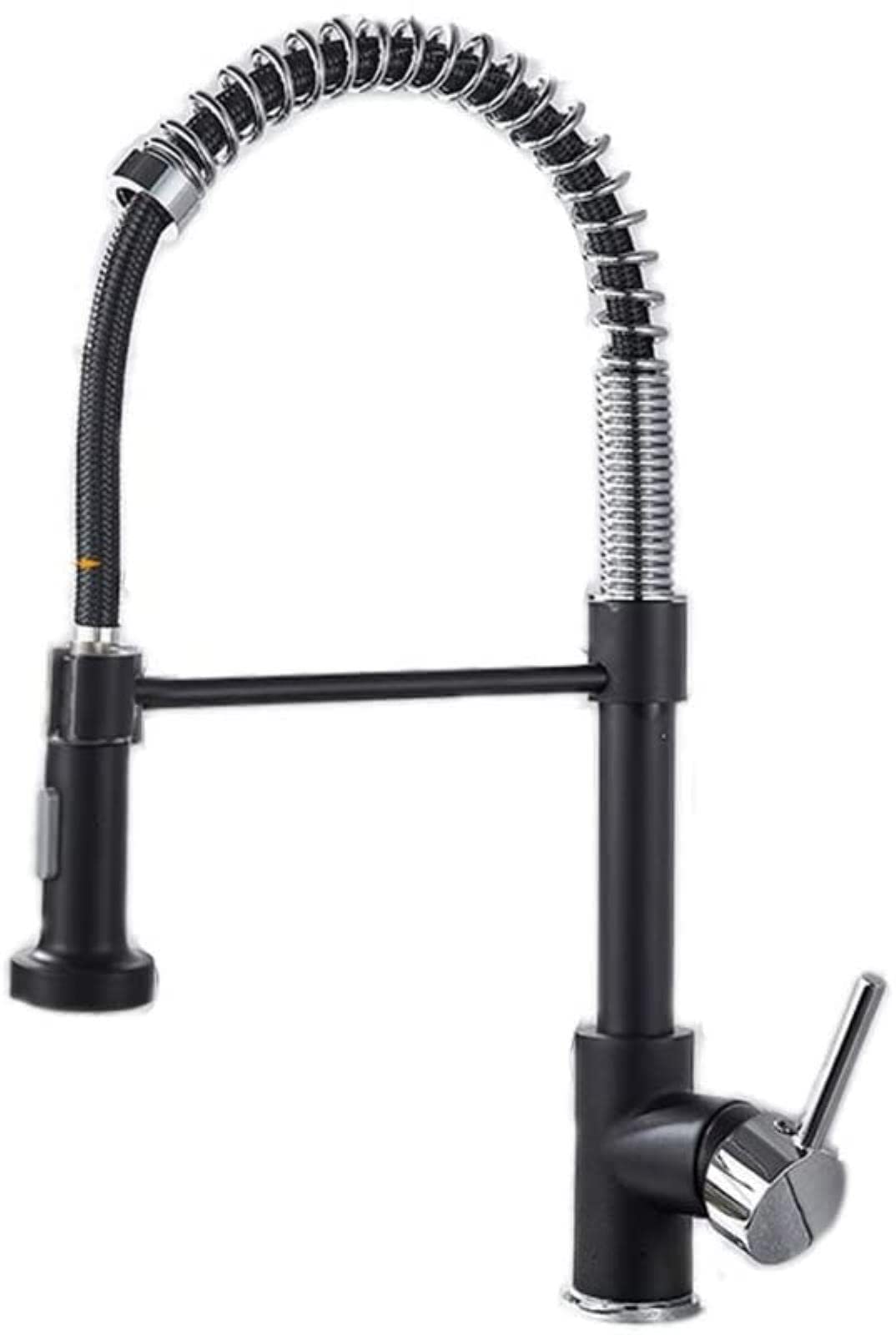 Robinet de cuisine noir mat avec douchette amovible pour îlot central moderne
