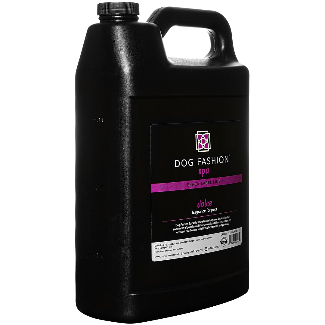Dog Fashion Spa Dolce Dog Fragrance – 1 Gallon | Sweet Floral Dog Cologne with Sweet Pea, Rose Petals & Gardenia | Long-Lasting Pet Perfume for Dogs & Cats | Made in USA